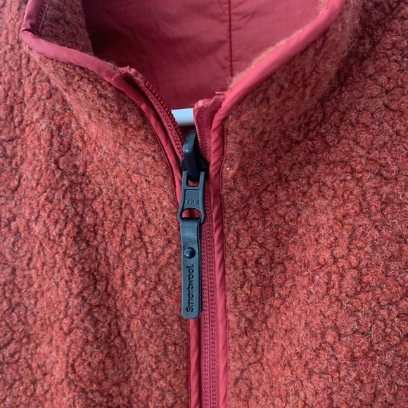 Smartwool Anchor Line Reversible Vest size M orange red pockets wool blend - Picture 3 of 13